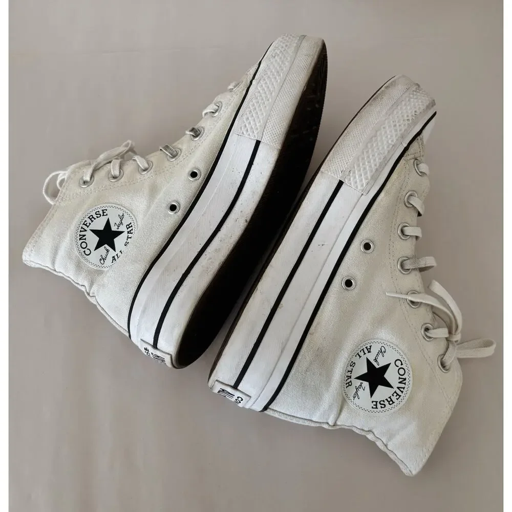 White Women's Converse Chuck Taylor High Top Platform Sneakers 6.5